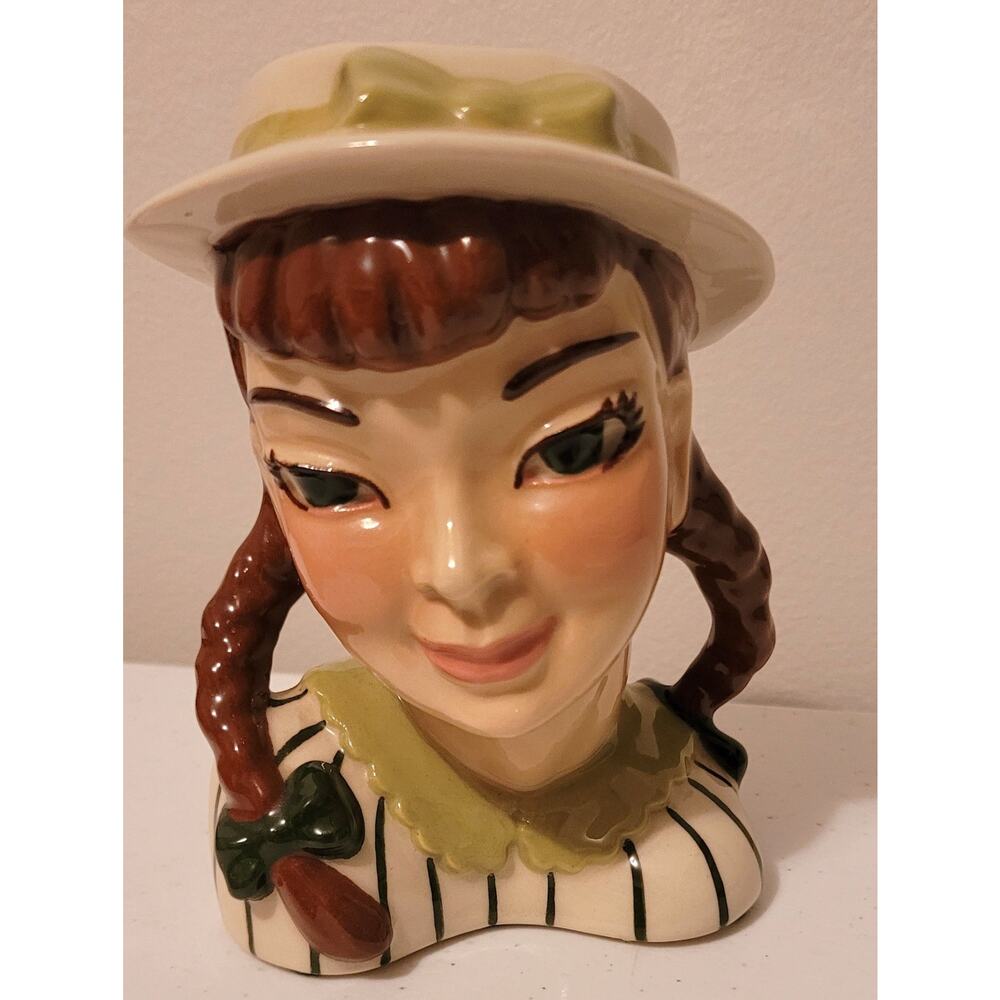 1950s Ceramic Arts Studio, Madison, WI. "Becky" Swedish Woman Head Vase Vintage